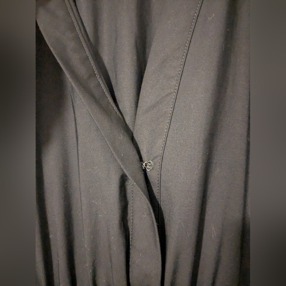 Anthropologie Black Cotton Short Sleeve Tiered A-Line Somerset Maxi Dress LG - Picture 9 of 11